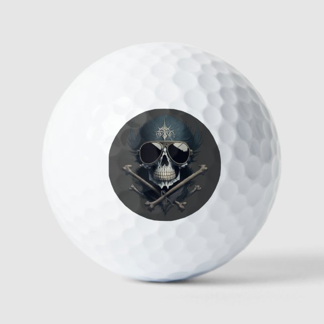 Rock on Skull T-Shirt Golfball (Vorderseite)