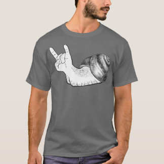 Rock on Snail lustgischer lustiger Cartoon T-Shirt