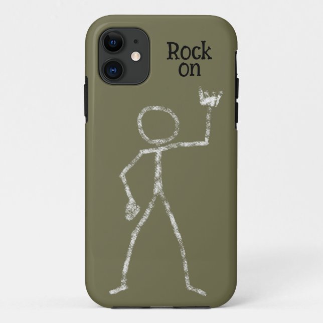 Rock On Stickman Handy Groß Band Musik Kreide Case-Mate iPhone Hülle (Rückseite)