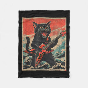 Rock On Vintage-Gitarrist Katze Cooler Band Stil G Fleecedecke