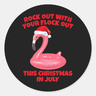 Rock Out mit deinem Herde Out Weihnachten im Juli Runder Aufkleber