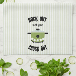 Rock Out mit dem Crock Out Green Strip Geschirrtuch