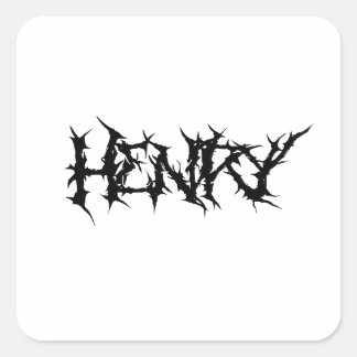 Rock Out with Henry' name "Metalbandfront" Quadratischer Aufkleber