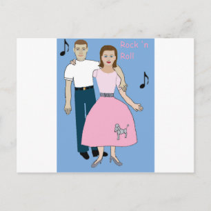 Rock-Paar bereit zum Tanzen Postkarte