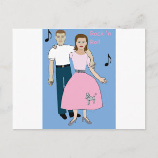 Rock-Paar bereit zum Tanzen Postkarte