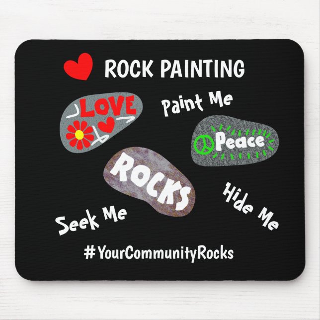 Rock Painting Community Personalisiert Hashtag Mousepad (Vorne)