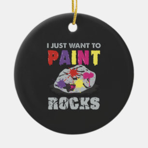 Rock Painting Keramik Ornament