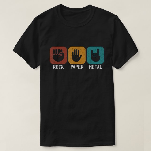 Rock Paper Metal Funny Music Lover Shirt (Design vorne)