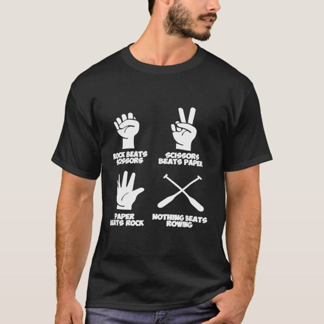 Rock Paper Nothing schlägt Rowing T-Shirt (Vorderseite)