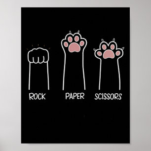 Rock Paper Schere Paw Game Cat Liebe Pet Enthusia Poster