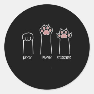 Rock Paper Schere Paw Game Cat Liebe Pet Enthusia Runder Aufkleber