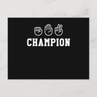 Rock Paper Schisser Champion Hand Sign Champ Desig