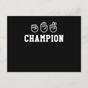 Rock Paper Schisser Champion Hand Sign Champ Desig Postkarte