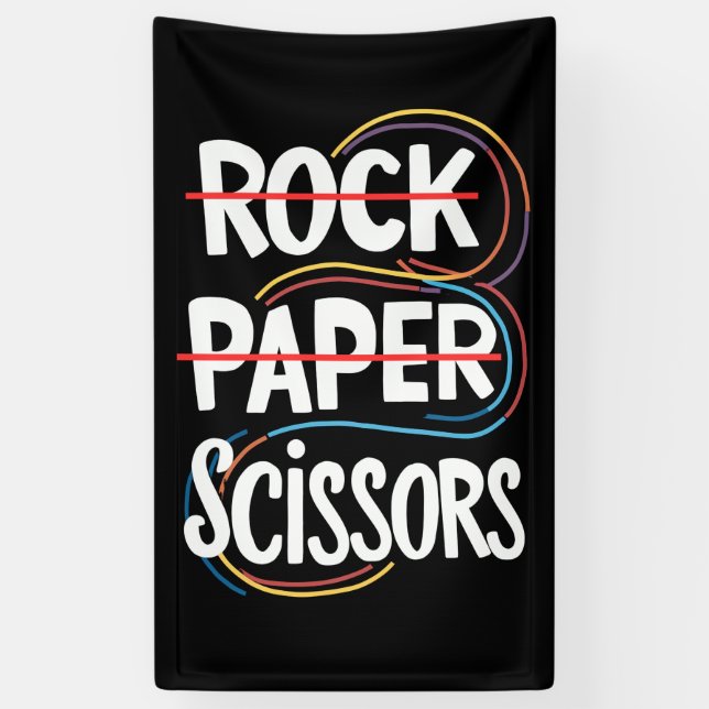Rock Paper Scissan Lesbian Funny Gay Pride LGBT Banner (Vertikal)