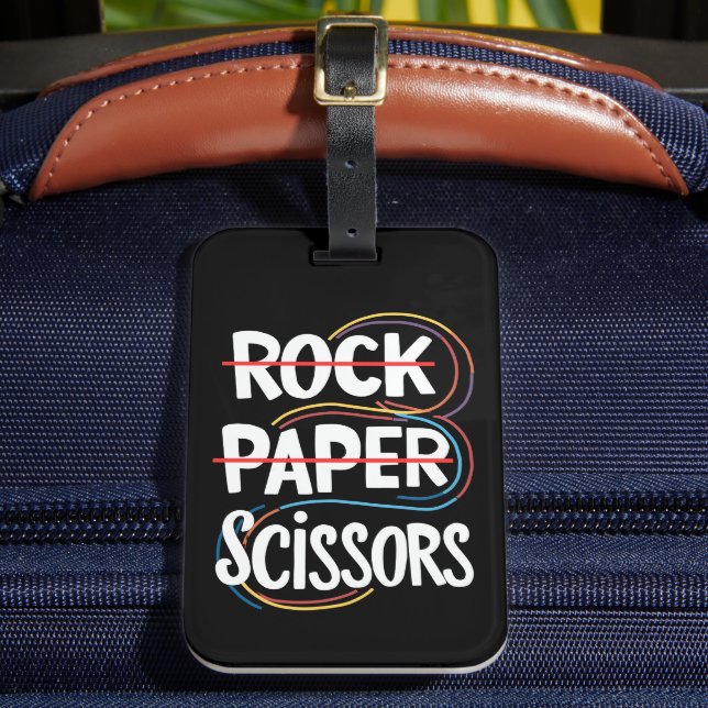 Rock Paper Scissan Lesbian Funny Gay Pride LGBT Gepäckanhänger (Vorderseite Insitu 2)