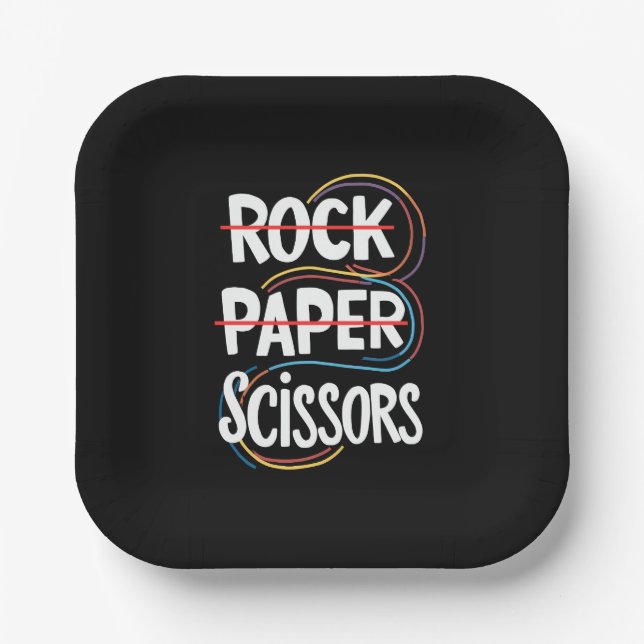 Rock Paper Scissan Lesbian Funny Gay Pride LGBT Pappteller (Vorderseite)