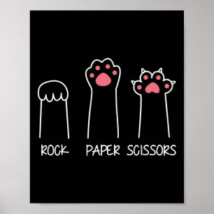 Rock Paper Scisser Handspielememe Tierkatzenkatze Poster