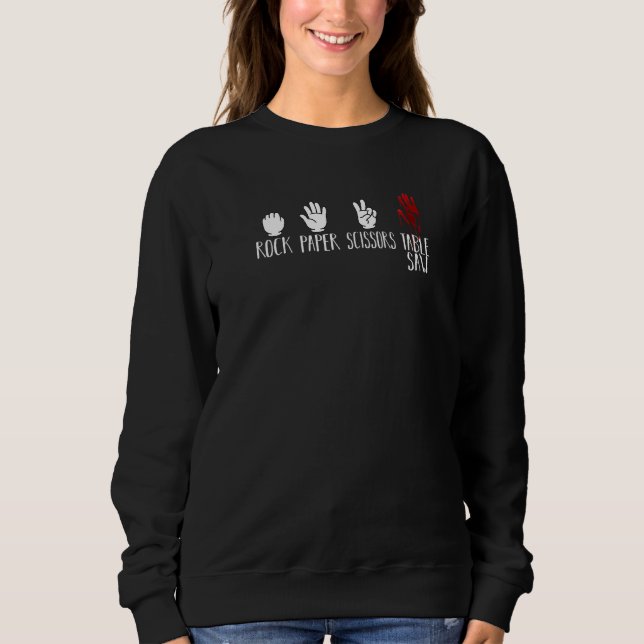 Rock Paper Scisser Table Saw Woodworker Sweatshirt (Vorderseite)