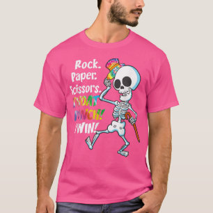 Rock Paper Scisson Throat Punch I Win Skeleton Rai T-Shirt