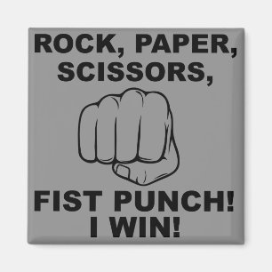 Rock Paper Scissor Fist Punch Funny Kühlschrankmag Magnet