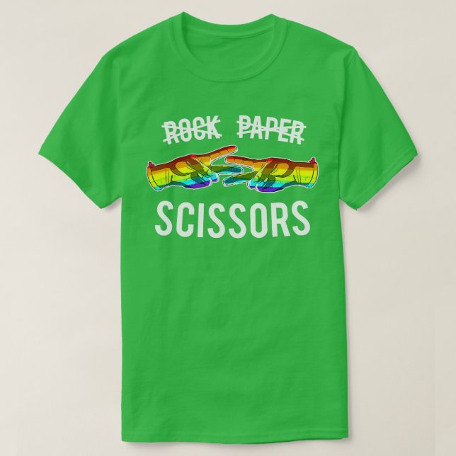 Rock Paper Scissor Lesbian Pride Rainbow LGBT 1 T-Shirt (Design vorne)