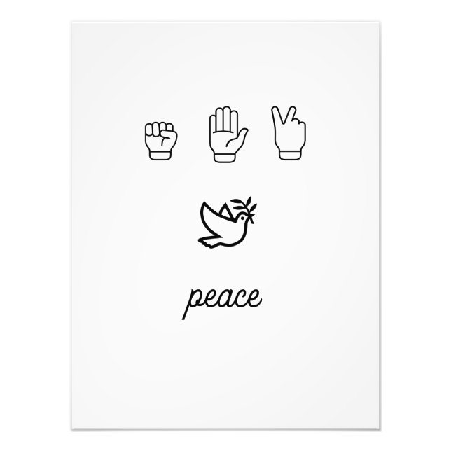 Rock Paper Scissor Peace Fotodruck (Vorne)