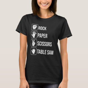 Rock Paper Scissor Table Saw Carpenter Woodworkin T-Shirt