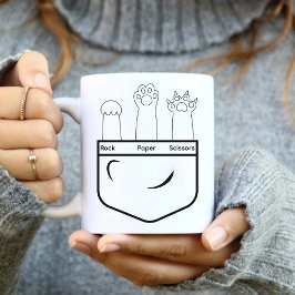 Rock Paper Scissors Funny Pocket Cat Pfeffer Liebh Kaffeetasse