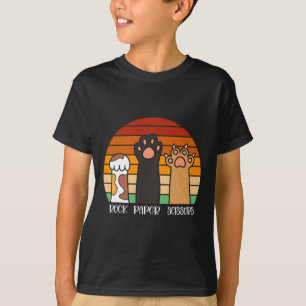 Rock Paper Scissors Game Kitten Lover Animal Paws T-Shirt