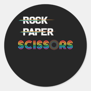 Rock Paper Scissors Lesbian Pride Runder Aufkleber