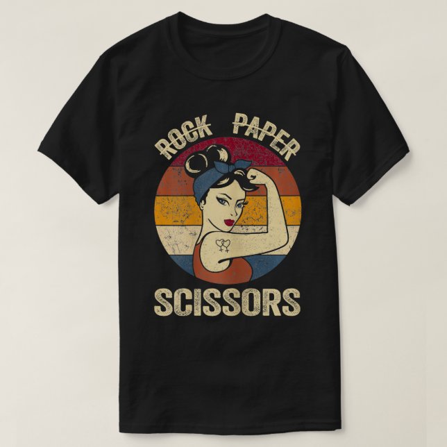 Rock Paper Scissors Lesbian Women Girls Gay Pride T-Shirt (Design vorne)