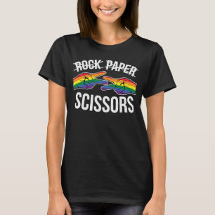 Rock Paper Scissors Lesbische LGBTQ Prix Month Wom T-Shirt