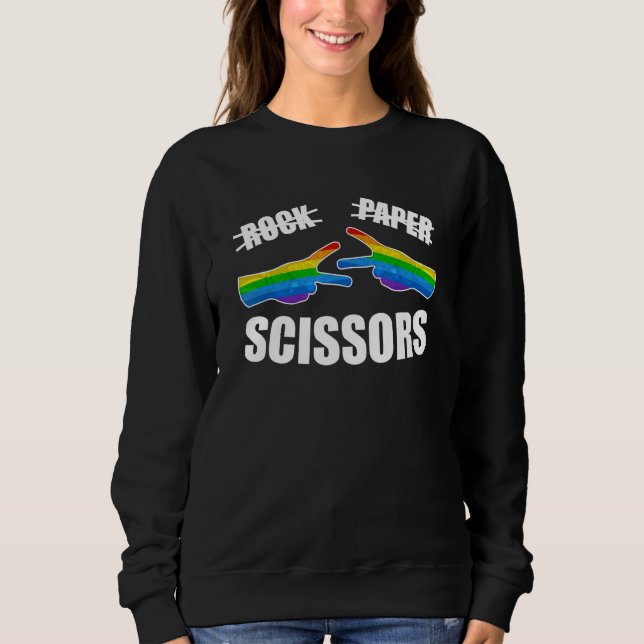 Rock Paper Scissors Lgbt Q Gay Pride Proud Ally Ra Sweatshirt (Vorderseite)