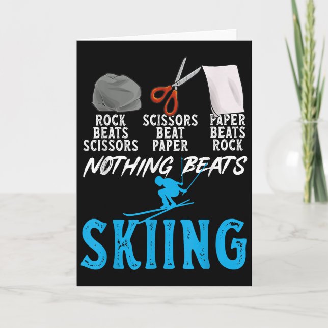 Rock Paper Scissors Nothing Beats Skiing _1  Karte (Vorderseite)