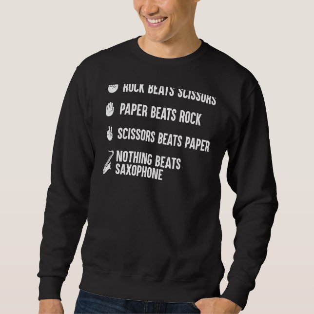 Rock Paper Scissors Saxophone Graphic Tee (Vorderseite)