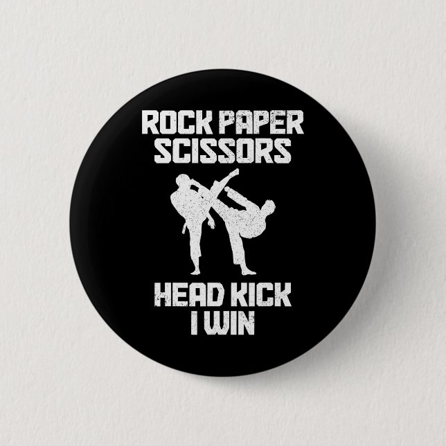 Rock Paper Scissors Taekwondo Karate Button (Vorderseite)