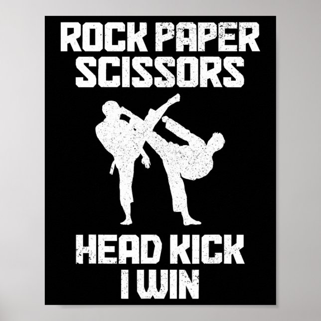 Rock Paper Scissors Taekwondo Karate Poster (Vorne)