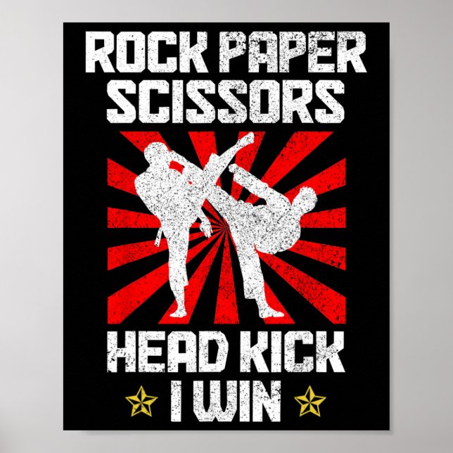 Rock Paper Scissors Taekwondo Karate Poster (Vorne)