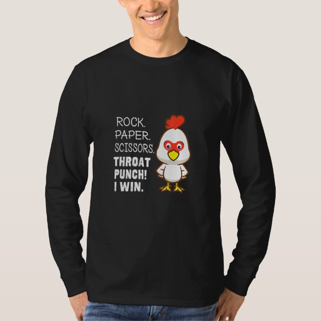 Rock Paper Scissors Throat Punch I Win Apparel T-Shirt (Vorderseite)