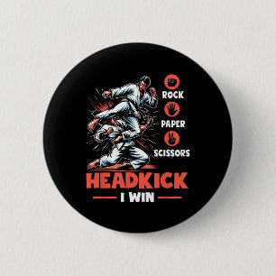 Rock Paper Scissy Headkick Win Funny Taekwondo K Button