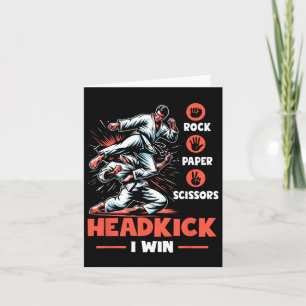 Rock Paper Scissy Headkick Win Funny Taekwondo K Karte
