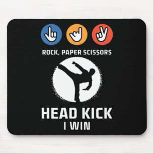 Rock Paper Scissy Headkick Win Funny Taekwondo K Mousepad