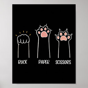 Rock Paper Scissy Paw Niedlich Cat Animal Game Poster