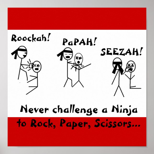 Rock, Papier, Schere NINJA! Poster (Vorne)