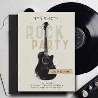 Rock Party Black Guitar Adult Moderner Spaß Geburt