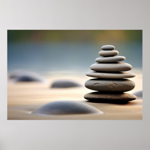 Rock Pebble Sand Tranquil Friedlich Poster