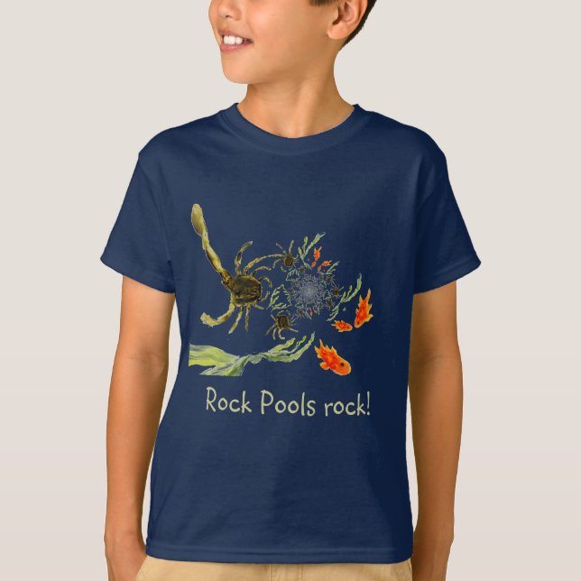 Rock Pool Crabs Fish Seaside Fun T-Shirt (Vorderseite)