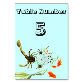 Rock Pool Crabs und Fish Seaside Art Tischnummer