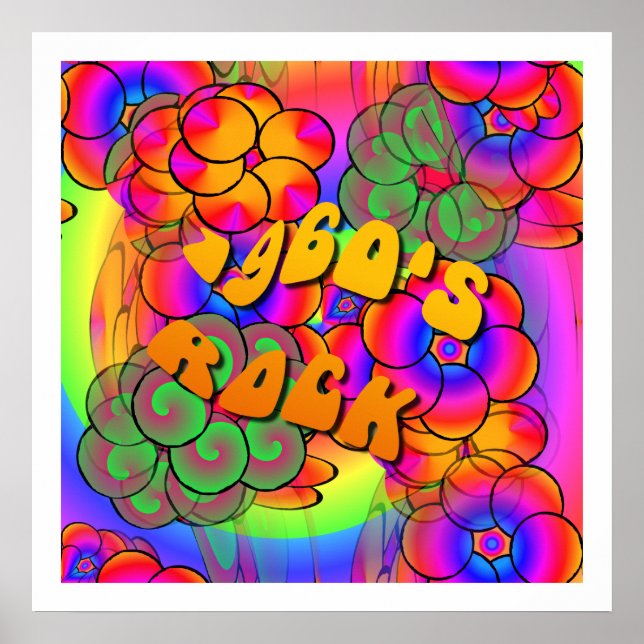 Rock Psychedelic Blume Power Poster der 1960er Jah (Vorne)