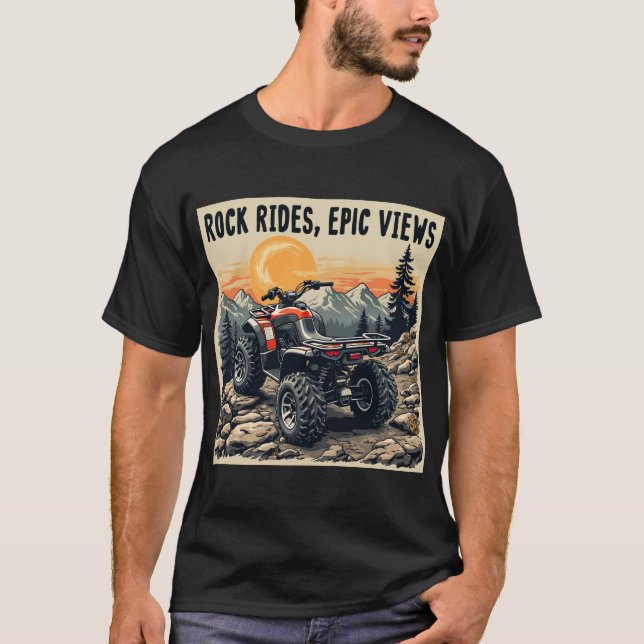 Rock Rides Epic Views - Abenteuer T-Shirt (Vorderseite)